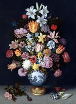 欧洲12-19世纪油画二_BOSSCHAERT, Ambrosius the Elder - A Still Life of Flowers in a Wan-Li Vase